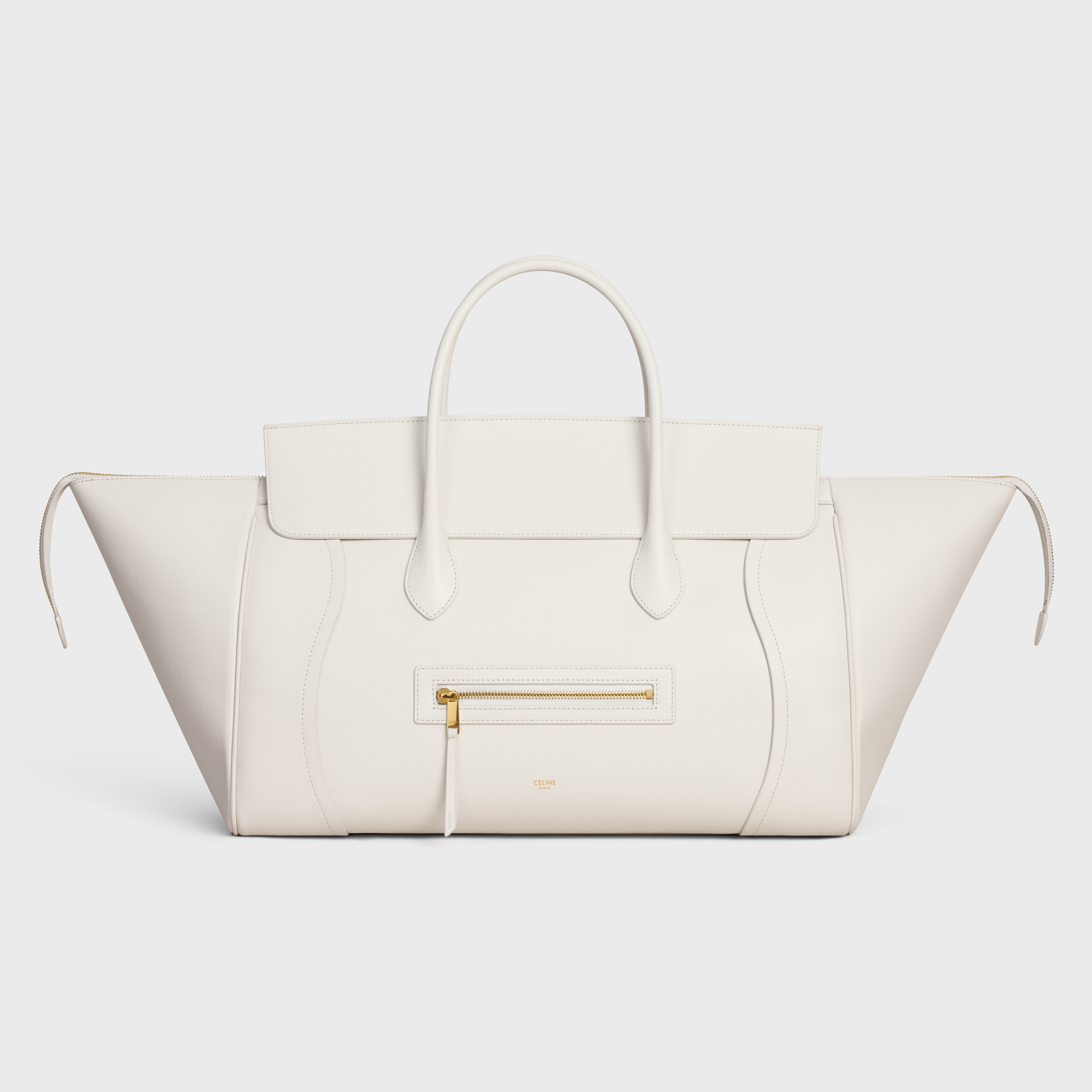 BIG LUGGAGE IN GRAINED CALFSKIN - WHITE COTTON | CELINE